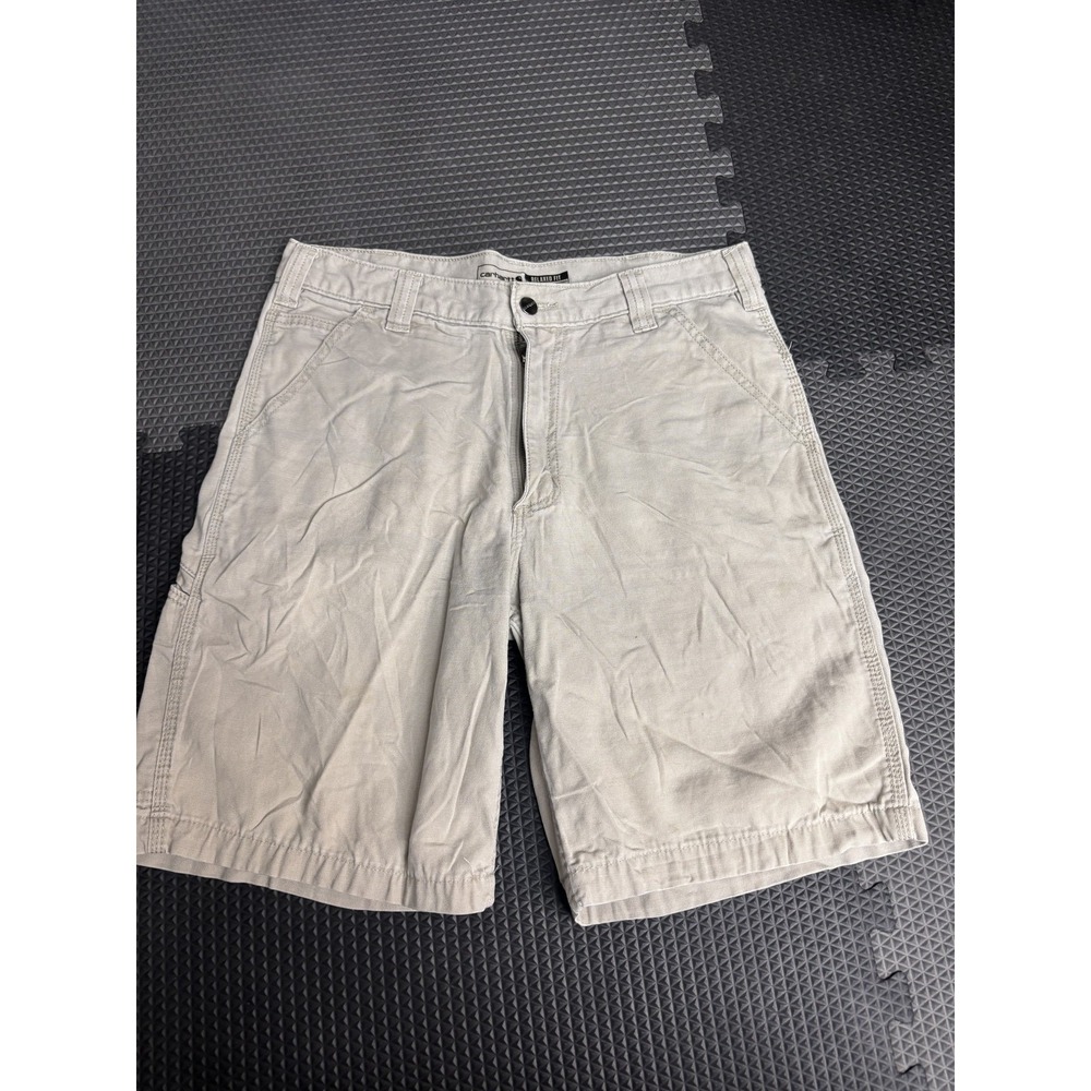 Carhartt Men's Size 33 Relaxed Fit Cargo Work Shorts Khaki Tan Cotton